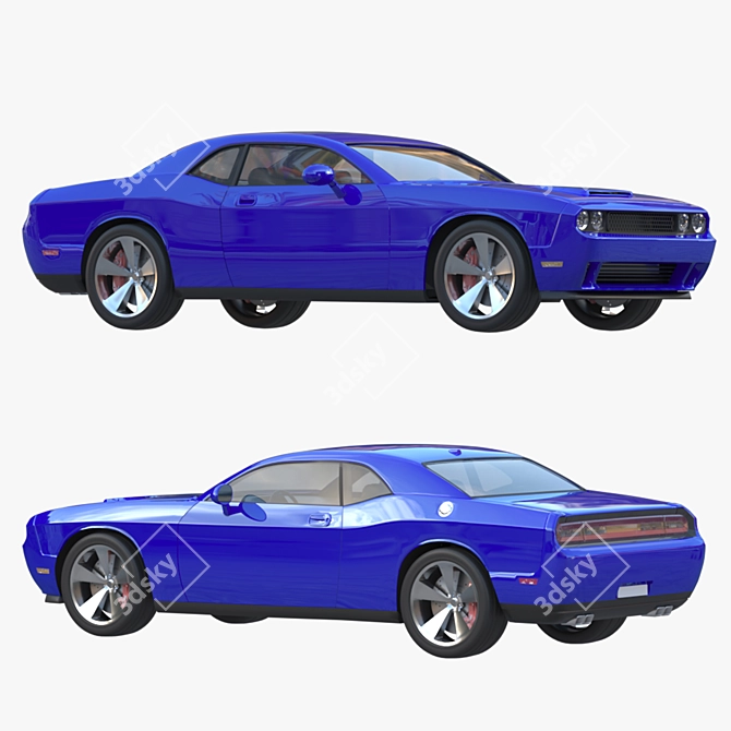 Muscle Car Challenger: Sleek and Powerful 3D model image 3