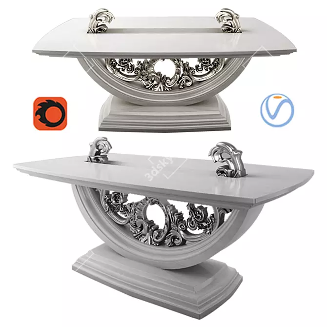 Elegance Unveiled: Luxe Classic Table 3D model image 1