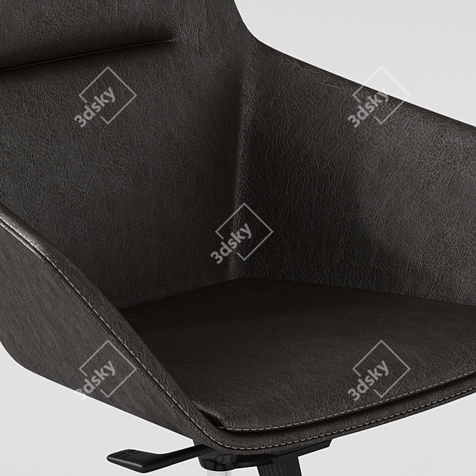 Modern Office Arm Chair with Casters 3D model image 4