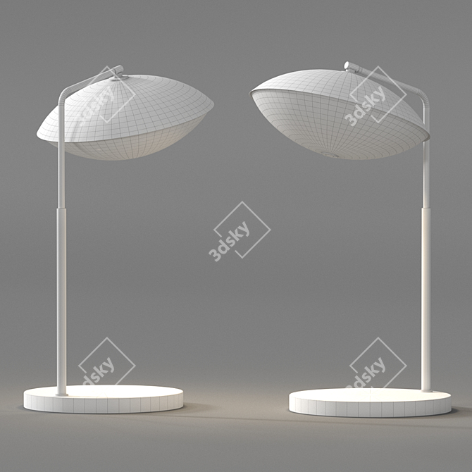 Modern Gold & Wood Table Lamp 3D model image 3