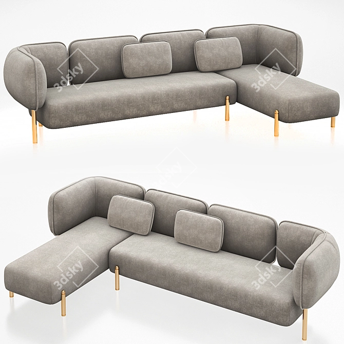 Modular Sofa Upholstered by Patricia Urquiola 3D model image 1