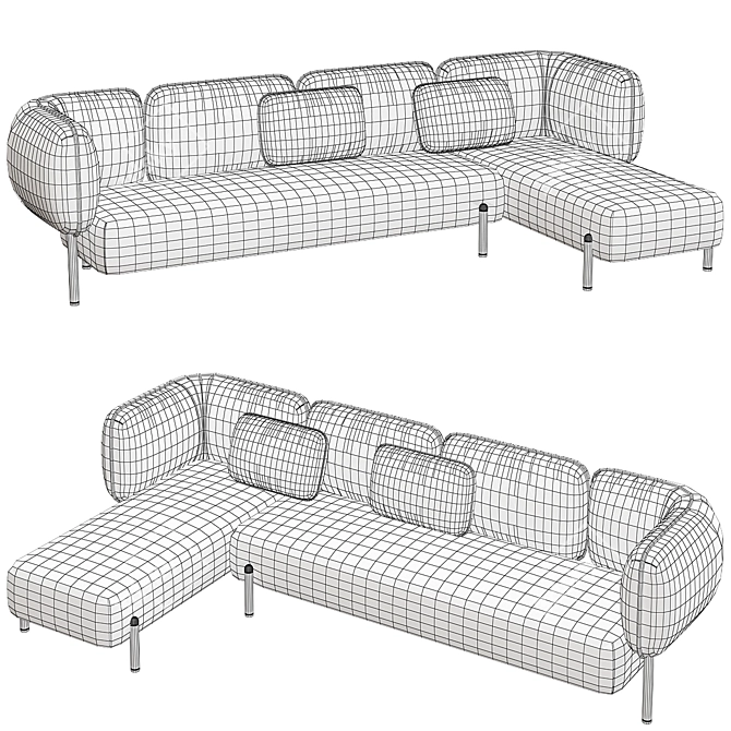 Modular Sofa Upholstered by Patricia Urquiola 3D model image 2