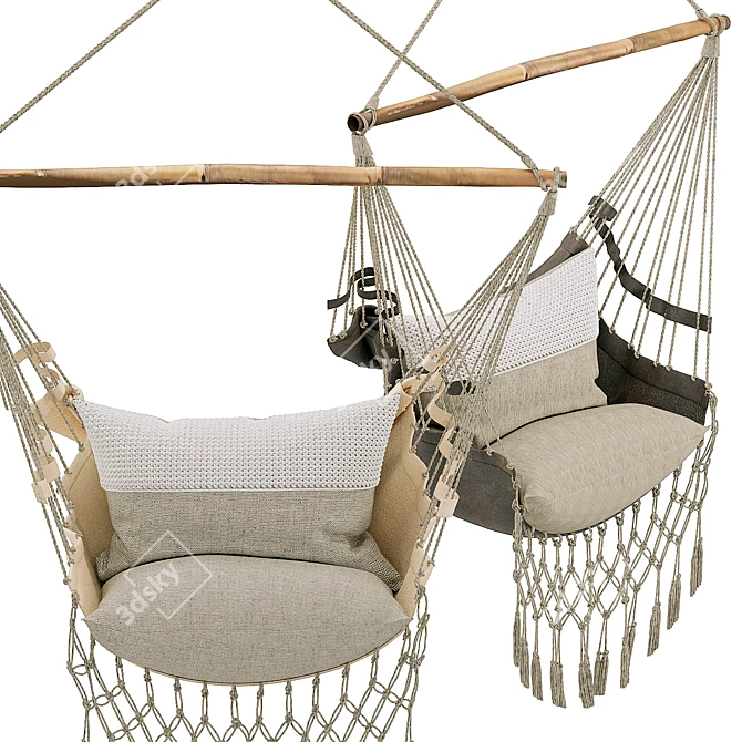 Swing Lounger: Dark & Light Color Options 3D model image 1