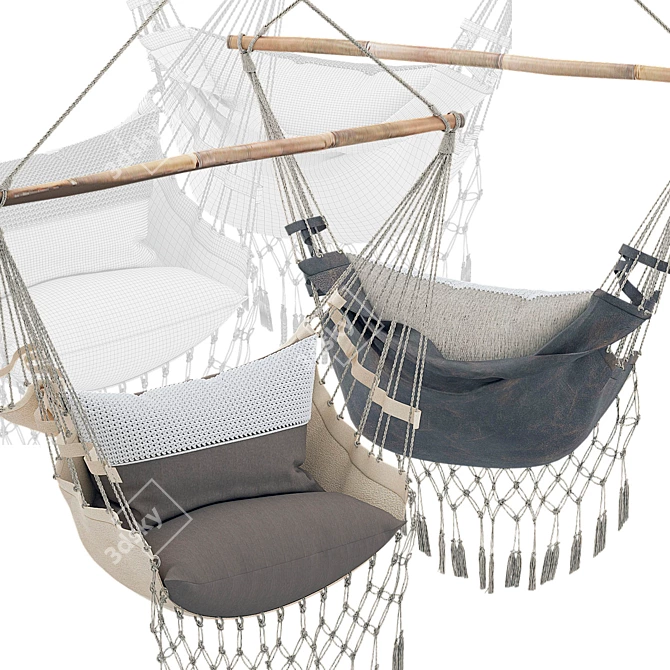 Swing Lounger: Dark & Light Color Options 3D model image 2