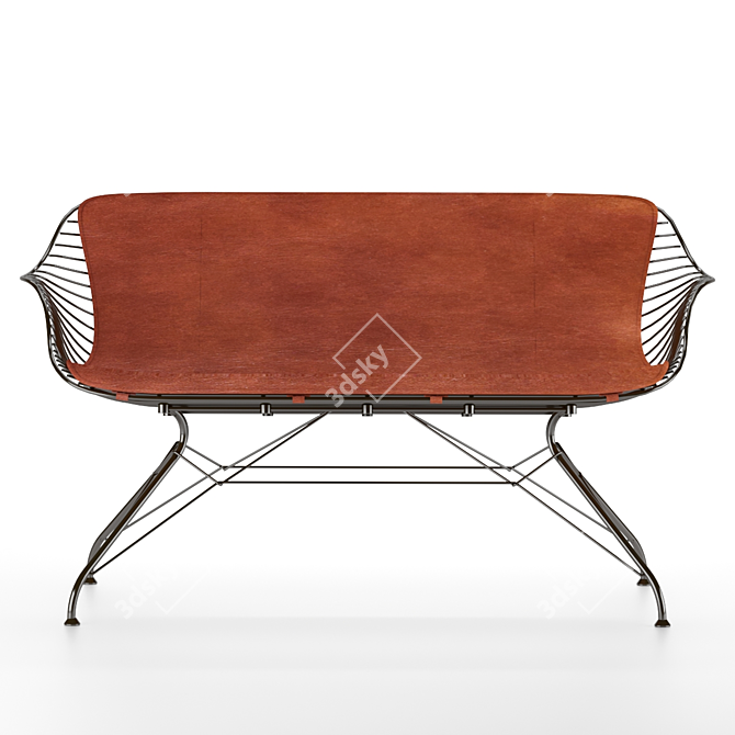 Modern Wire Lounge Sofa 3D model image 1