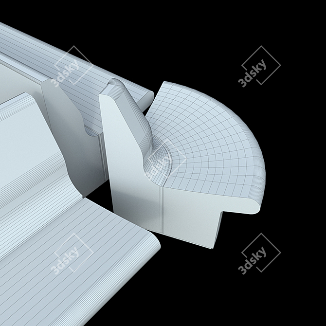 Modular Bench: Customizable Seating 3D model image 4