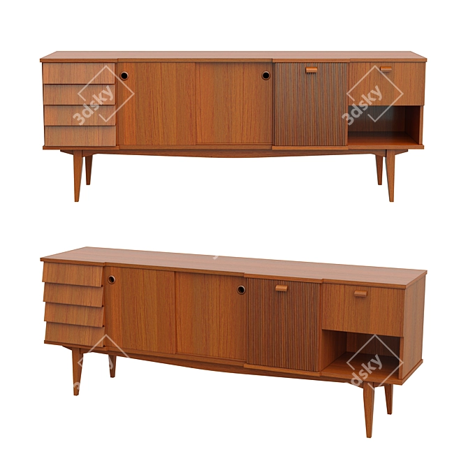 Italian Vintage Wood Chest of Drawers 3D model image 1