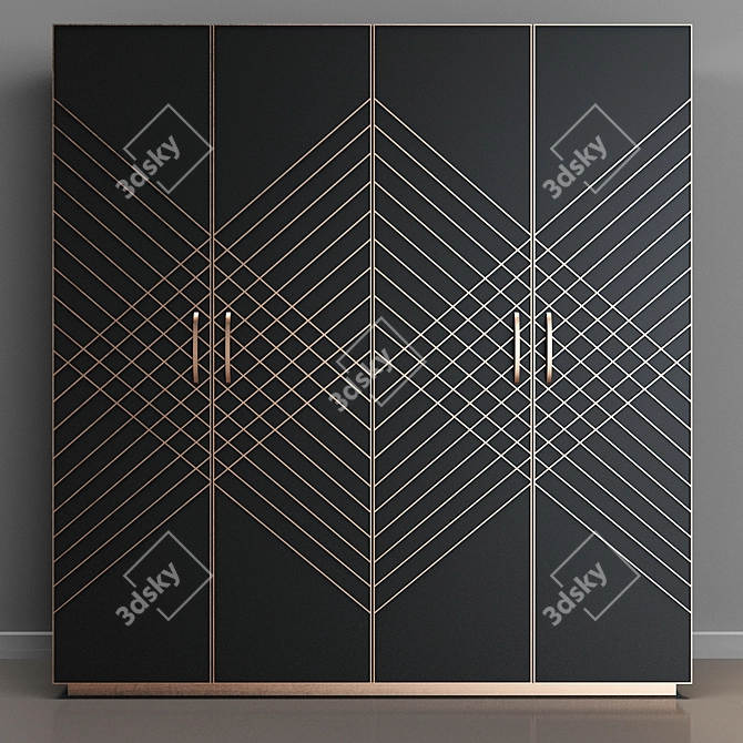 Modern Wooden Cabinet Furniture 3D model image 1