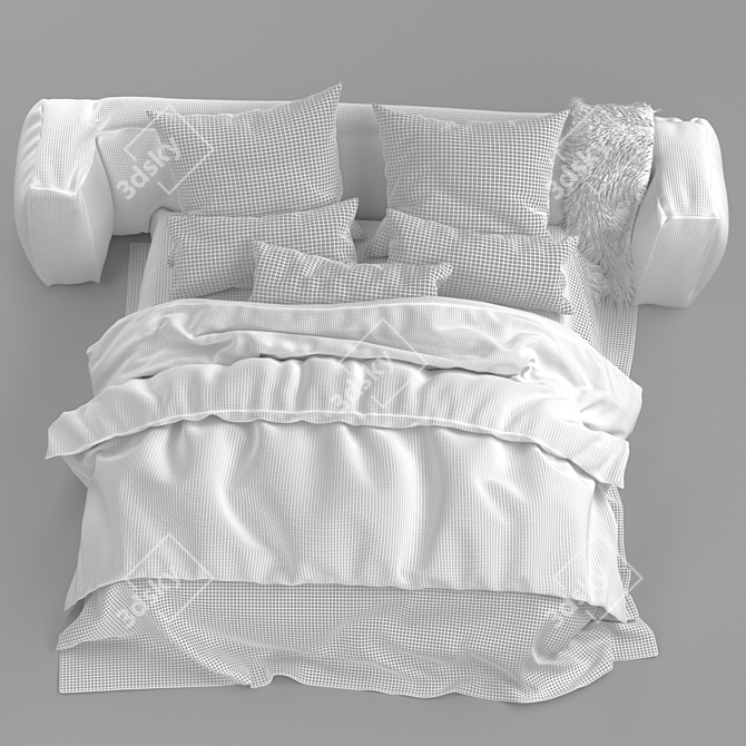 Adairs Bed: Stylish and Comfortable 3D model image 4