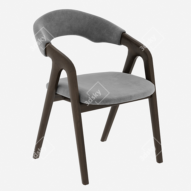 Elegant Ganit Dining Chair: Fabric, Velvmmet, Timber 3D model image 2