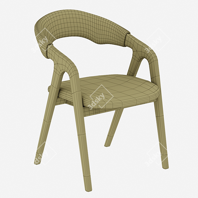 Elegant Ganit Dining Chair: Fabric, Velvmmet, Timber 3D model image 5