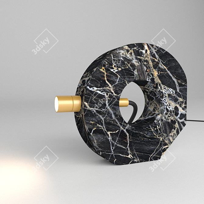 Elegant Portoro Marble Table Lamp 3D model image 3