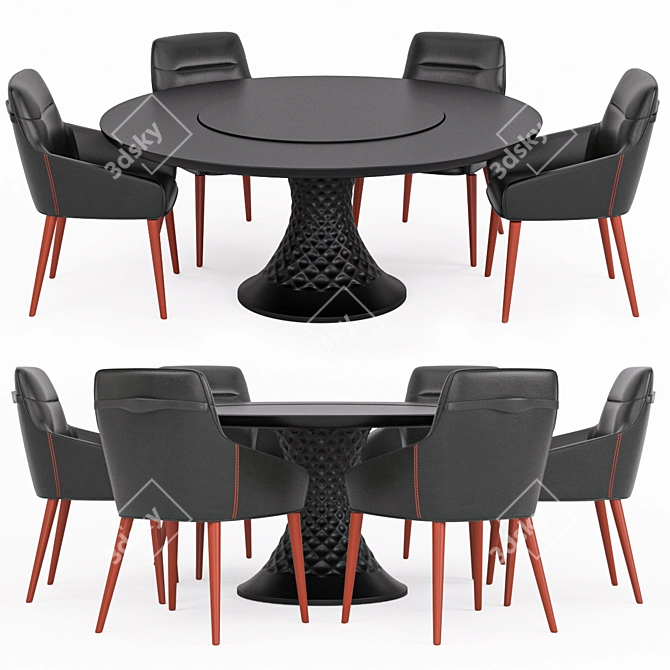 Elegant Modern Dining Table Set 3D model image 1