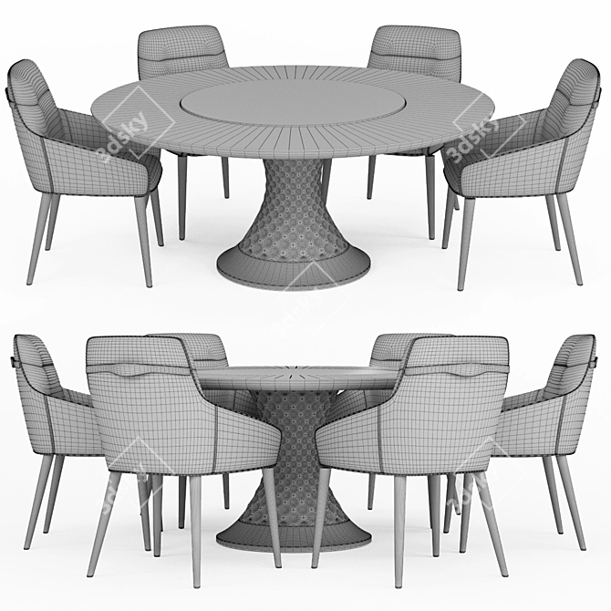 Elegant Modern Dining Table Set 3D model image 4