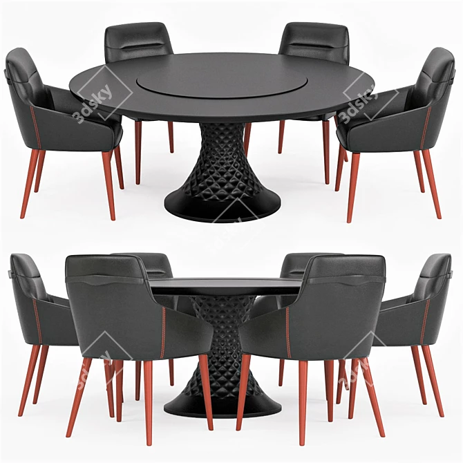 Elegant Modern Dining Table Set 3D model image 9