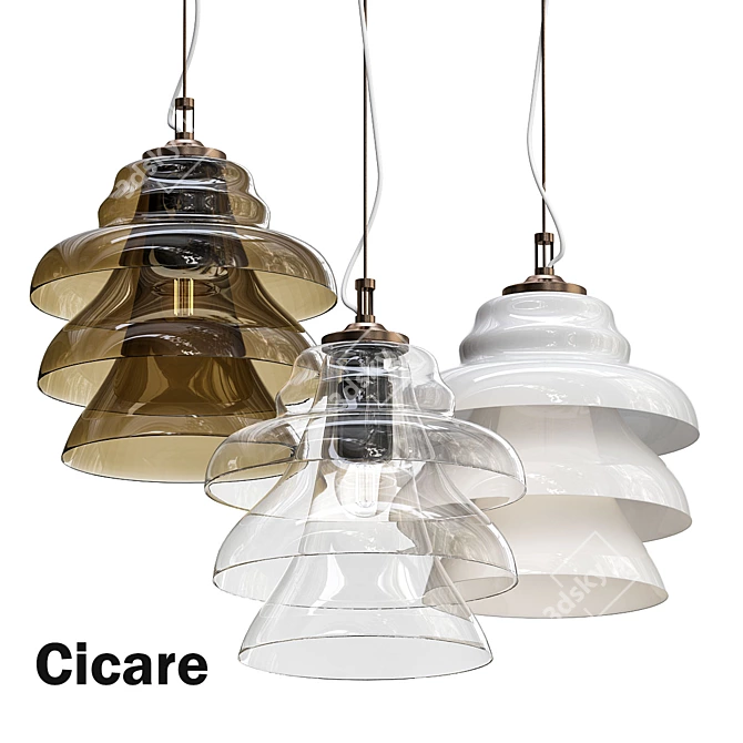 Elegant Illuminate: Cicare Pendant 3D model image 1