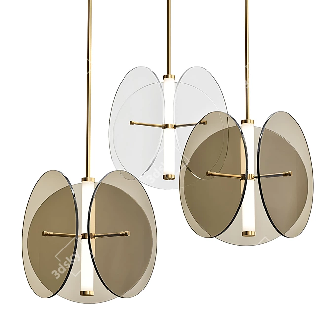 Elegant Brass Pendant Light 3D model image 1