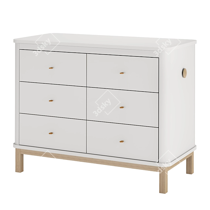 Oliver Furniture Oak Wood Dresser 3D model image 1