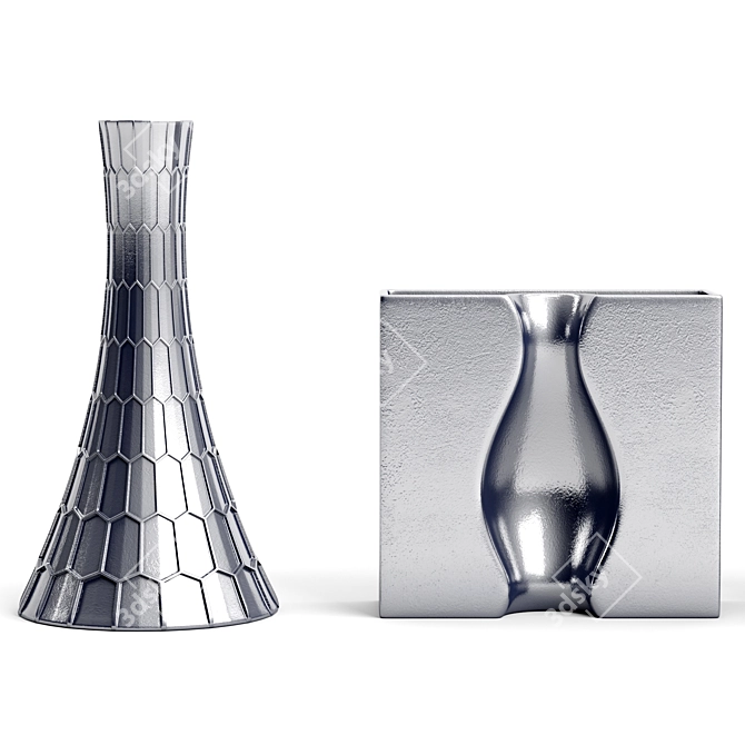 Elegant Vase Set 3D model image 3