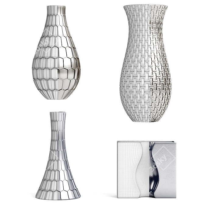 Elegant Vase Set 3D model image 4