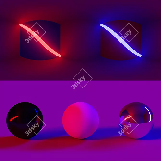 Colorful Light Cube Studio 3D model image 1
