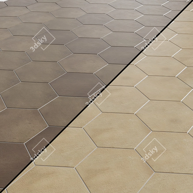 Firezen: Premium Ceramic Tiles - Cuoio, Tabacco, Dorato, Nero, Deco Fiore, Grigio, Bian 3D model image 2