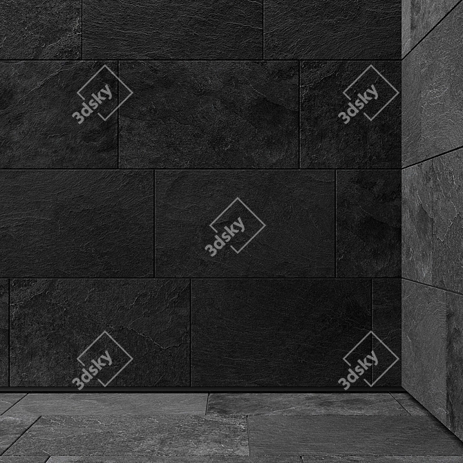 Sleek Obsidian Slate 3D model image 3