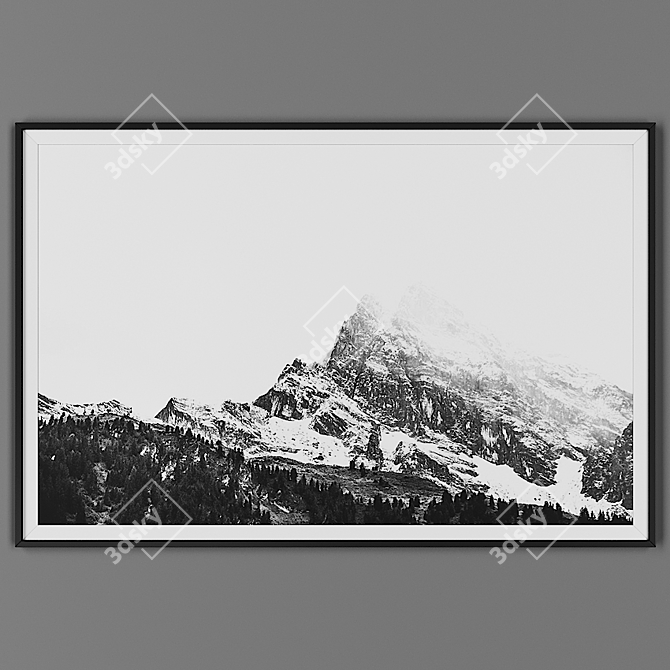 Elegant Black Framed Picture 3D model image 1