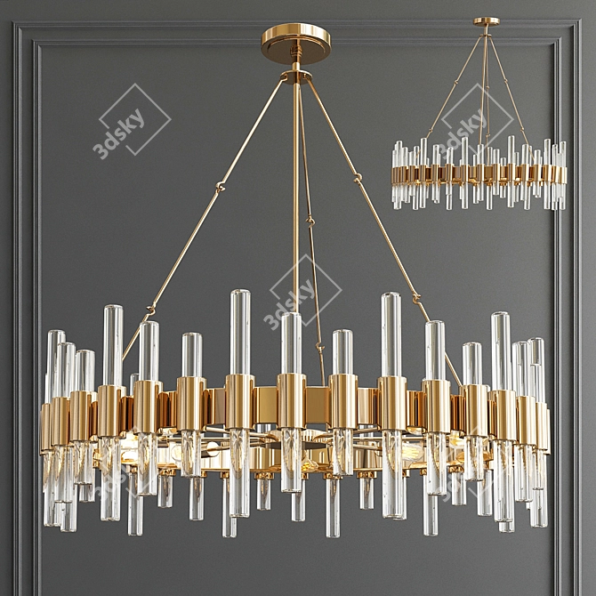 Elegant Teardrop Chandelier - John-Richard Collection 3D model image 4