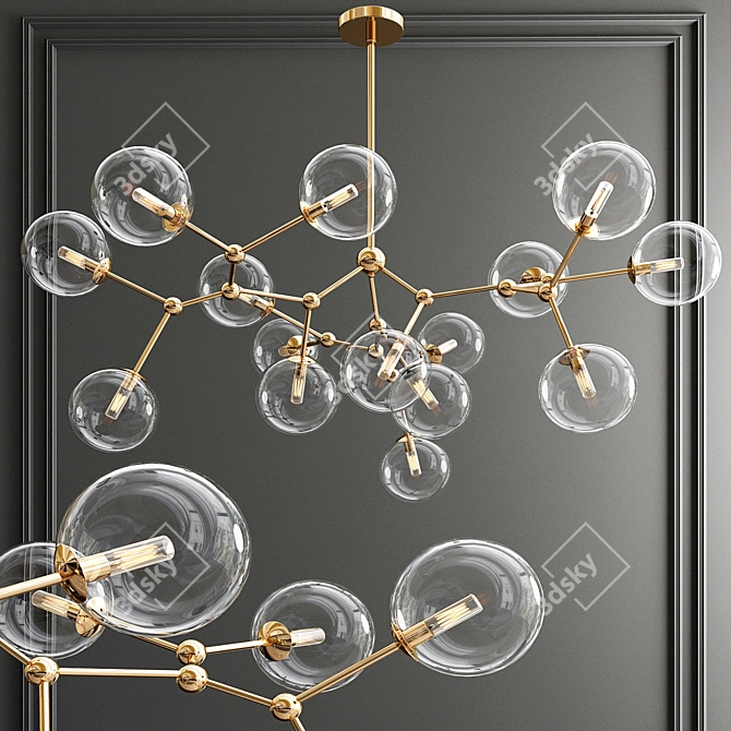 Elegant Teardrop Chandelier - John-Richard Collection 3D model image 5