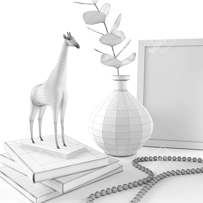 Title: Elegant Giraffe Figurine Set 3D model image 4