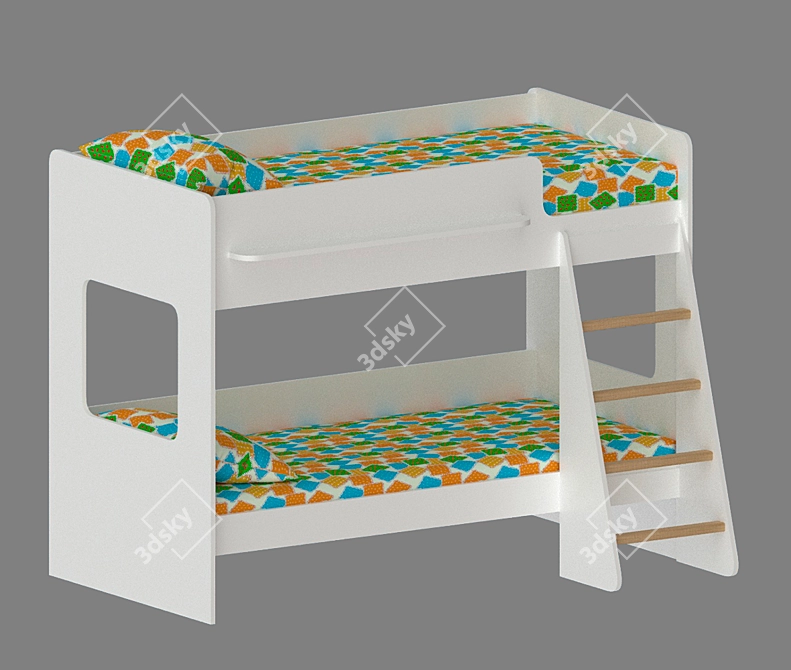 Elevate Sleep: Kids Bunk Bed 3D model image 2