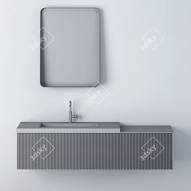 Sleek Modern Bathroom Set 3D model image 3