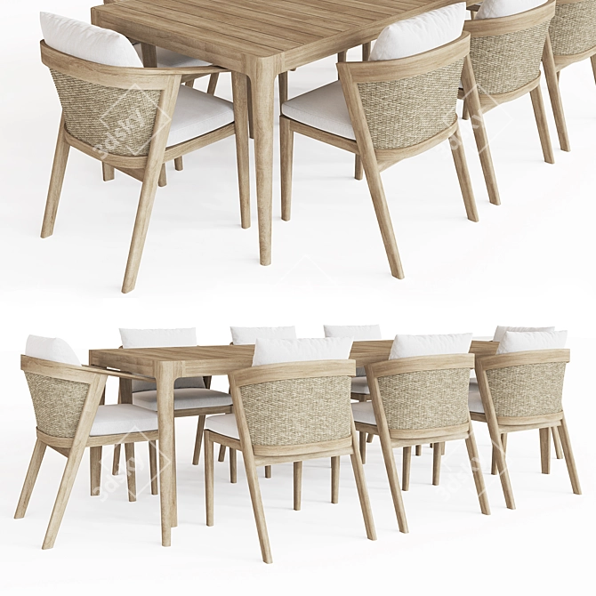 Luxury Malta Teak Table 3D model image 1