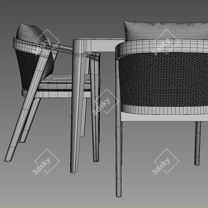 Luxury Malta Teak Table 3D model image 2