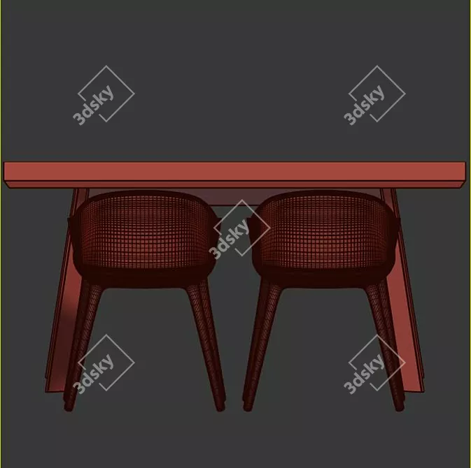 Modern 4union Dining Set 3D model image 3