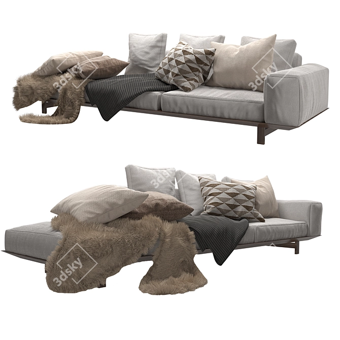 Outdoor Yard Sofa: Stylish & Comfortable 3D model image 2