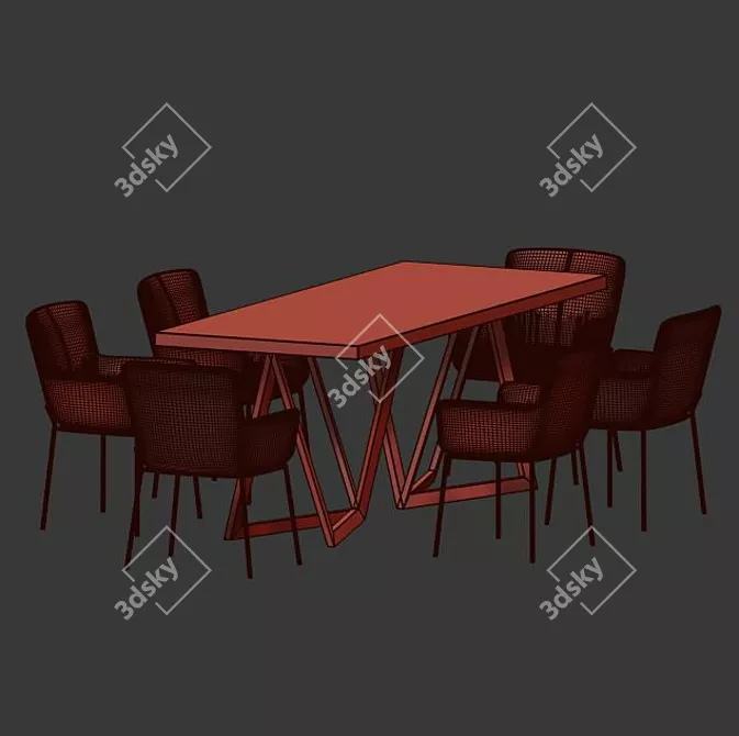 Sleek Morf Lounge Lux Set 3D model image 2