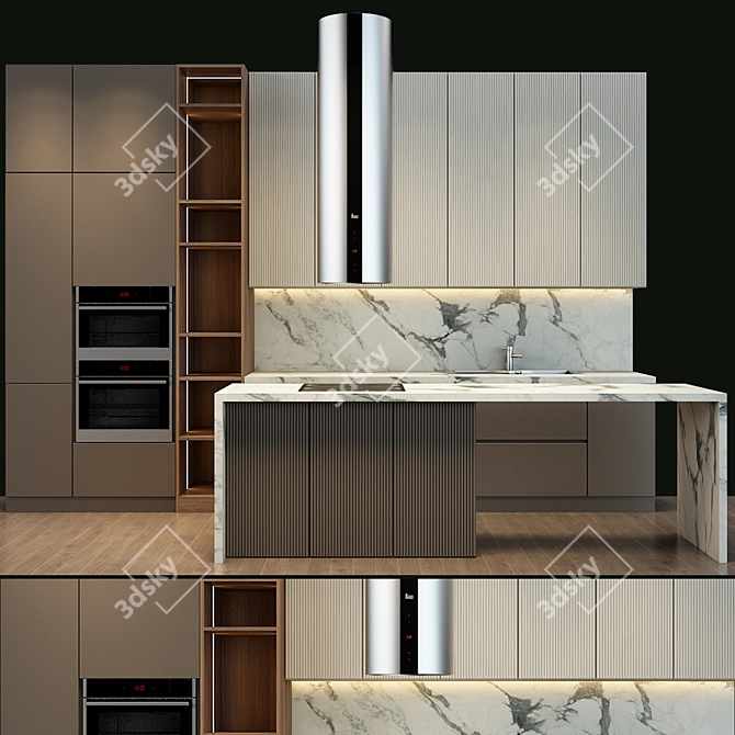 Modern Kitchen Set 3D model image 1