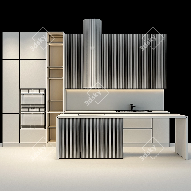 Modern Kitchen Set 3D model image 3