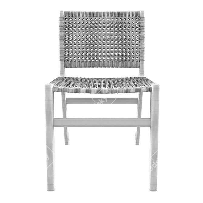 Elegant Rattan Dining Chair 3D model image 3