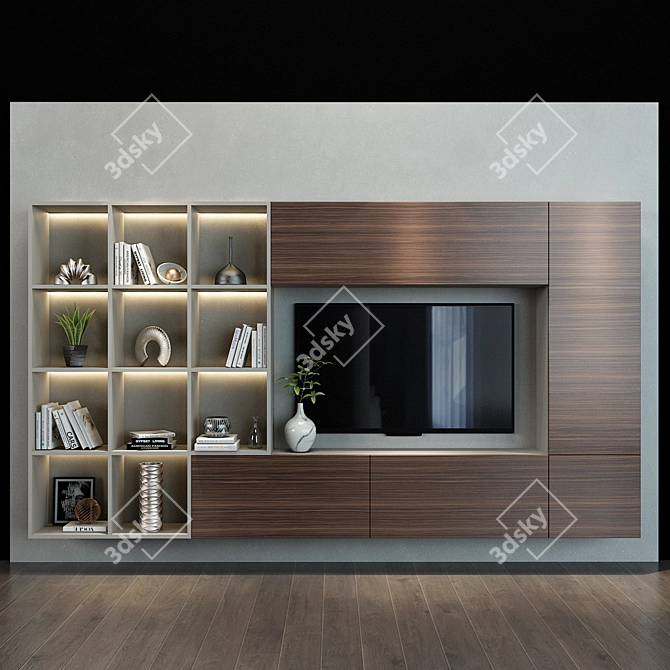 Minimalist TV Shelf 119 3D model image 1