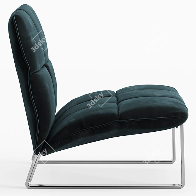 Modern Wool Upholstered Armchair 3D model image 2