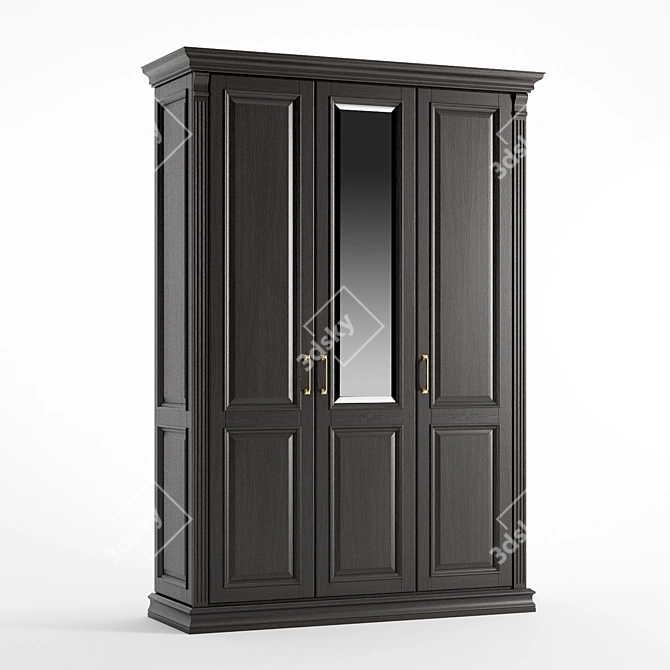 Gothic Color 3-Door Rimar Wardrobe 3D model image 1