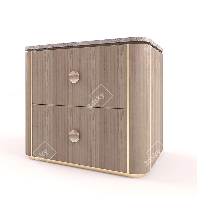 Elegant Berna Bedside Table 3D model image 1