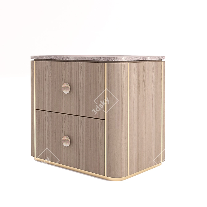 Elegant Berna Bedside Table 3D model image 3