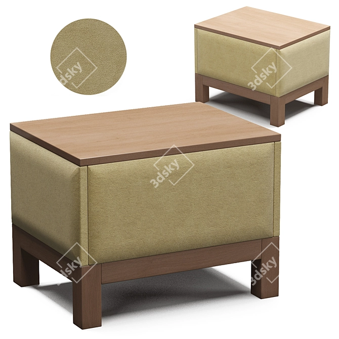 Modern 3D TUMB Nightstand 3D model image 1