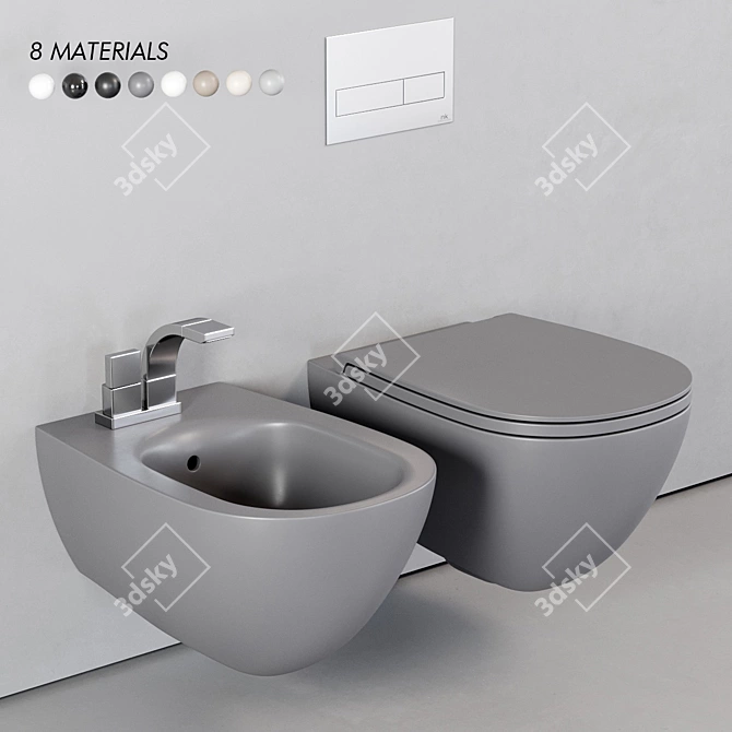 Ceramica Flaminia LO Wall-Hung WC: Sleek and Stylish Basin 3D model image 1