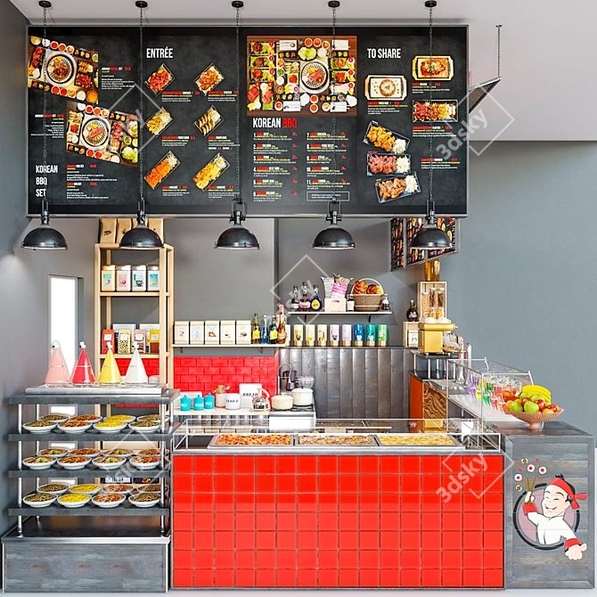 CafeShop Model with Corona Renderer 3D model image 4