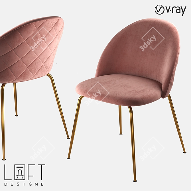 LoftDesigne 31000: Stylish Metal and Fabric Chair 3D model image 1